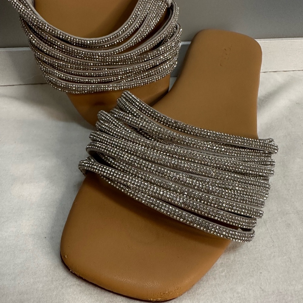 Women's Silver Beaded Slide Sandals Torrid sz.10.5 - Picture 7 of 7
